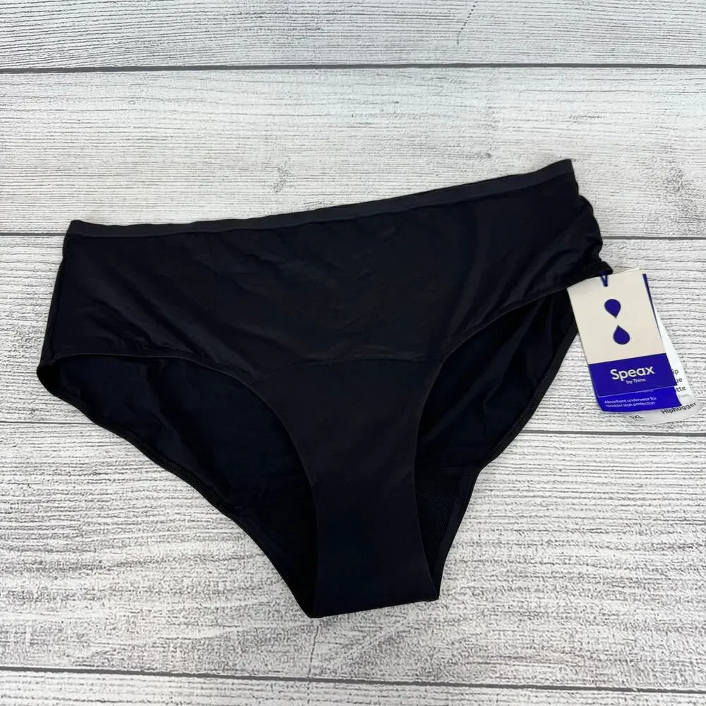 Speax By Thinx Women's Black Hip-Hugger Underwear Size 5XL